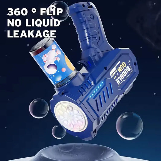 Automatic Bubble Gun Rocket Machine — Electric Bubble Blower Toy for Kids Outdoor Play